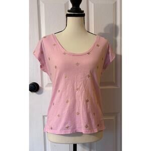 Boden Tshirt Pink and Gold Casual Colorful Spring Summer Womens XS